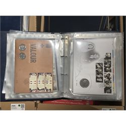 Approximately one hundred and fifteen Royal Mint coin covers, in two ring binder folders and loose, together with approximately 53 grams of Great British pre-1920 and approximately 68 grams of Great British pre-1947 silver threepence coins, and a small quantity of further pre-decimal coins