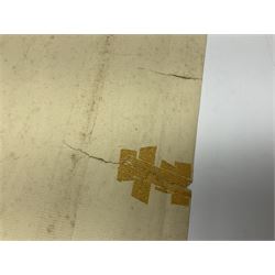 German monochrome 'Gestapo' poster, probably post-WW2, depicting the head of a grim faced Gestapo officer in uniform 55 x 42cm; unframed