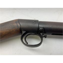 BSA Improved Model B .177 air rifle c1907, with 49.5cm barrel, under lever cocking and walnut stock No.14643 L110.5cm overall