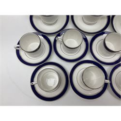 Royal Worcester Howard pattern tea and coffee service for six, comprising coffee pot, teapot, teacups and saucers and coffee cans and saucers (26)