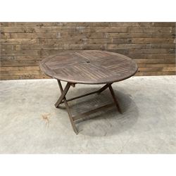 Garden teak table with set four high back reclining chairs
