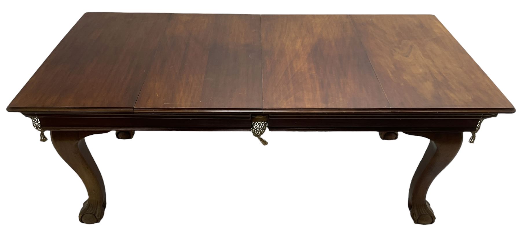 Riley - early 20th century mahogany snooker dining table, slate bed snooker table with dining leaves, on cabriole supports with ball and claw feet; together with accessories 