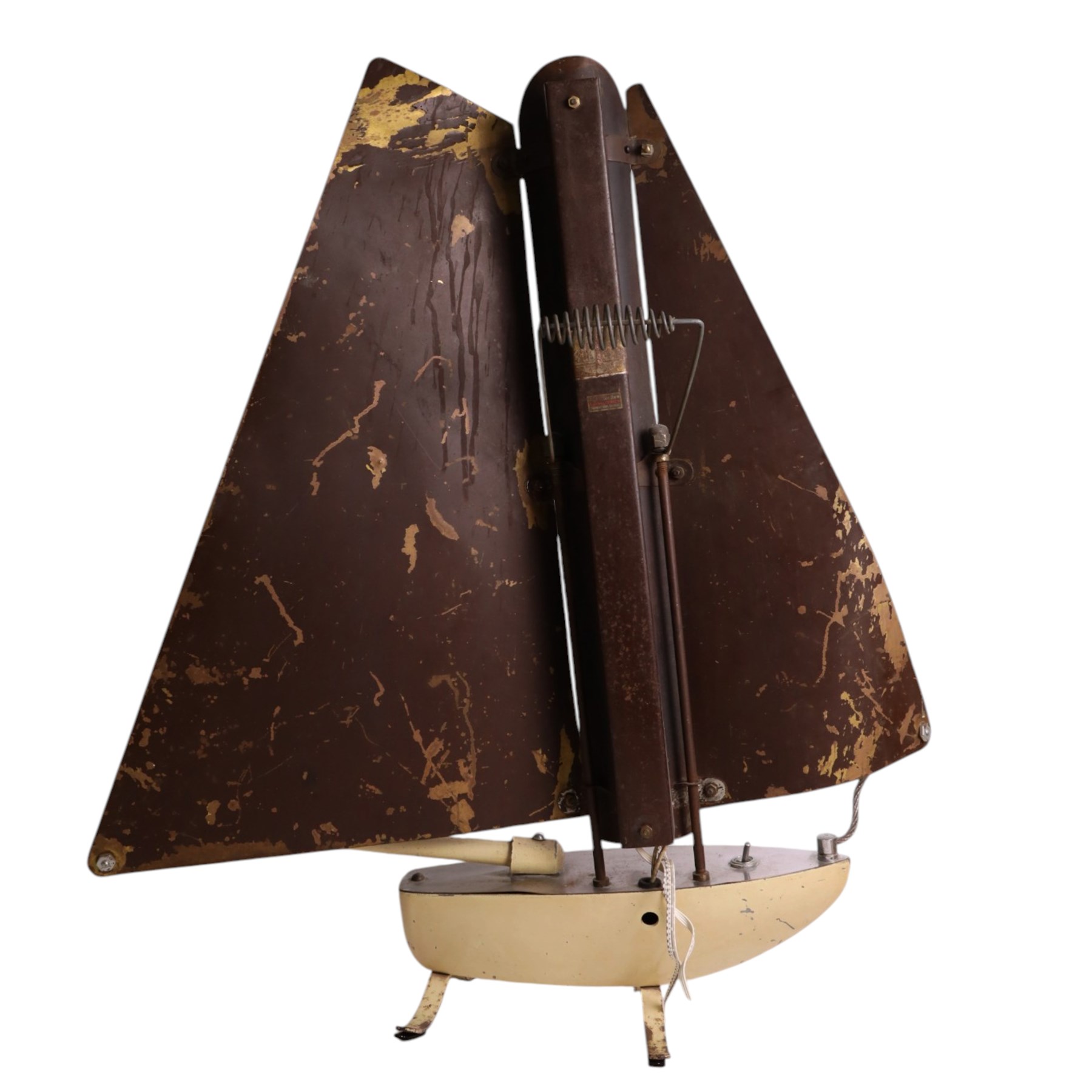 Bunting Electric Company, - Art Deco heater styled as a sailboat, circa 1930, marked Bunting to the body, H75cm 