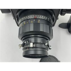 Mamiya Universal camera body, serial no. A87210, with 'Mamiya - Sekor P 1:4.7 f=127mm' lens, serial no. 31476 and Mamiya 6x9 roll film adapter