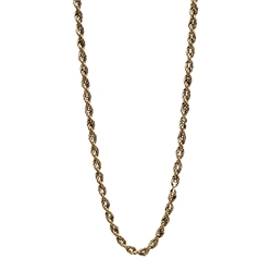 Gold rope twist necklace stamped 9K, approx 11.6gm