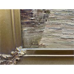 John Hamilton Glass (Scottish 1820-1885): 'Fishing Boats Waiting for the Tide', oil on canvas signed, titled on the stretcher 45cm x 60cm