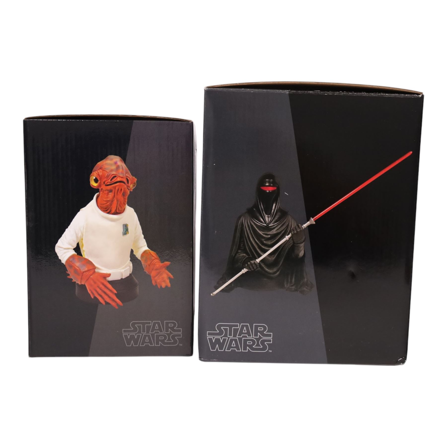 Two Gentle Giant limited edition Star Wars Collectible Mini Busts, Admiral Ackbar and The Force Unleashed Shadow Guard, both boxed with certificates