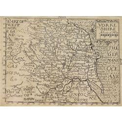 Pieter van den Keere (Flemish 1571-1646): 'Yorkshire', 'Speed Miniature' 17th century engr...