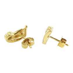 Pair of 18ct white and yellow gold round brilliant cut diamond stud earrings, Sheffield 2016, total diamond weight approx 0.20 carat