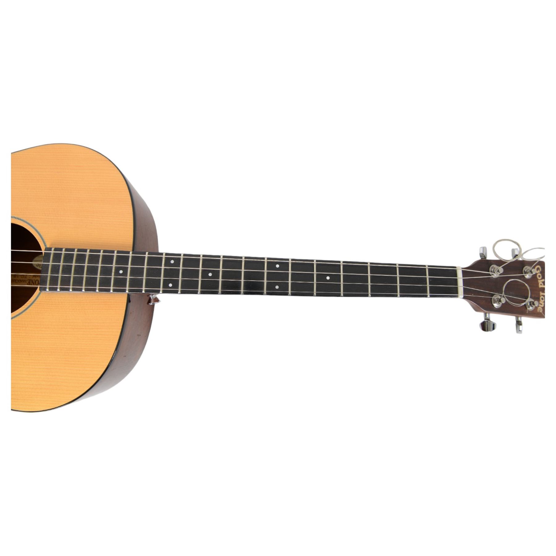 Gold Tone TG-18 tenor guitar, with spruce top, mahogany back and sides and ebony fingerboard, with loose pick guard, in Gold Tone padded gig bag, guitar L92cm


