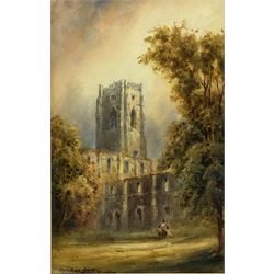 Thomas 'Tom' Dudley (British 1857-1935): 'Fountains Abbey' and 'Bolton Abbey', pair watercolour sketches signed and titled 24cm x 15cm (2)