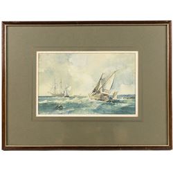 Peter J Ashmore (British b.1923): 'A Fresh Breeze - Hay Barge Gets Under Way', watercolour signed, titled verso 17cm x 27cm
