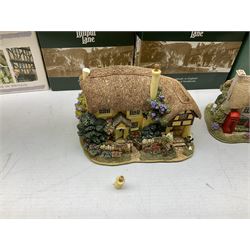 Sixteen Lilliput Lane models from The British / English Collection, to include Armada House, Paradise Lodge, Cradle Cottage etc, all boxed with deeds