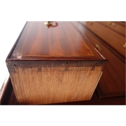  19th century mahogany chest, four long drawers, brass swan neck handles, on shaped bracket feet, W107cm, H103cm, D53cm  