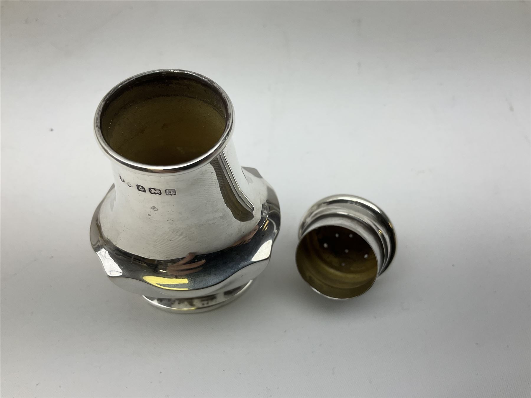 1930's silver pepper, hallmarked Birmingham 1933, H10cm, approximate weight 43 grams