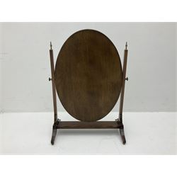 Mahogany framed Georgian style oval dressing table mirror, H65cm