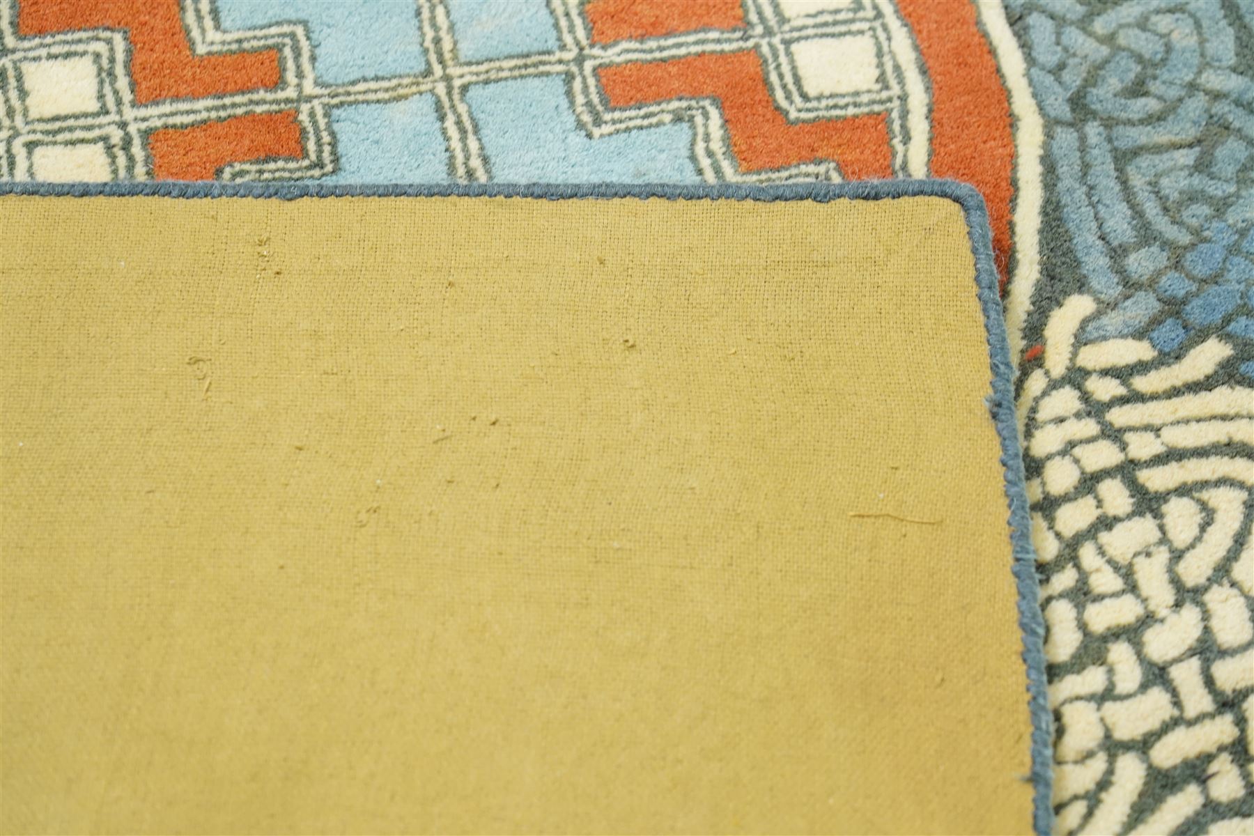 Loophouse - bespoke Lindisfarne Gospels design rug for the British Library, inspired by the St Mark gospel, limited edition of 20