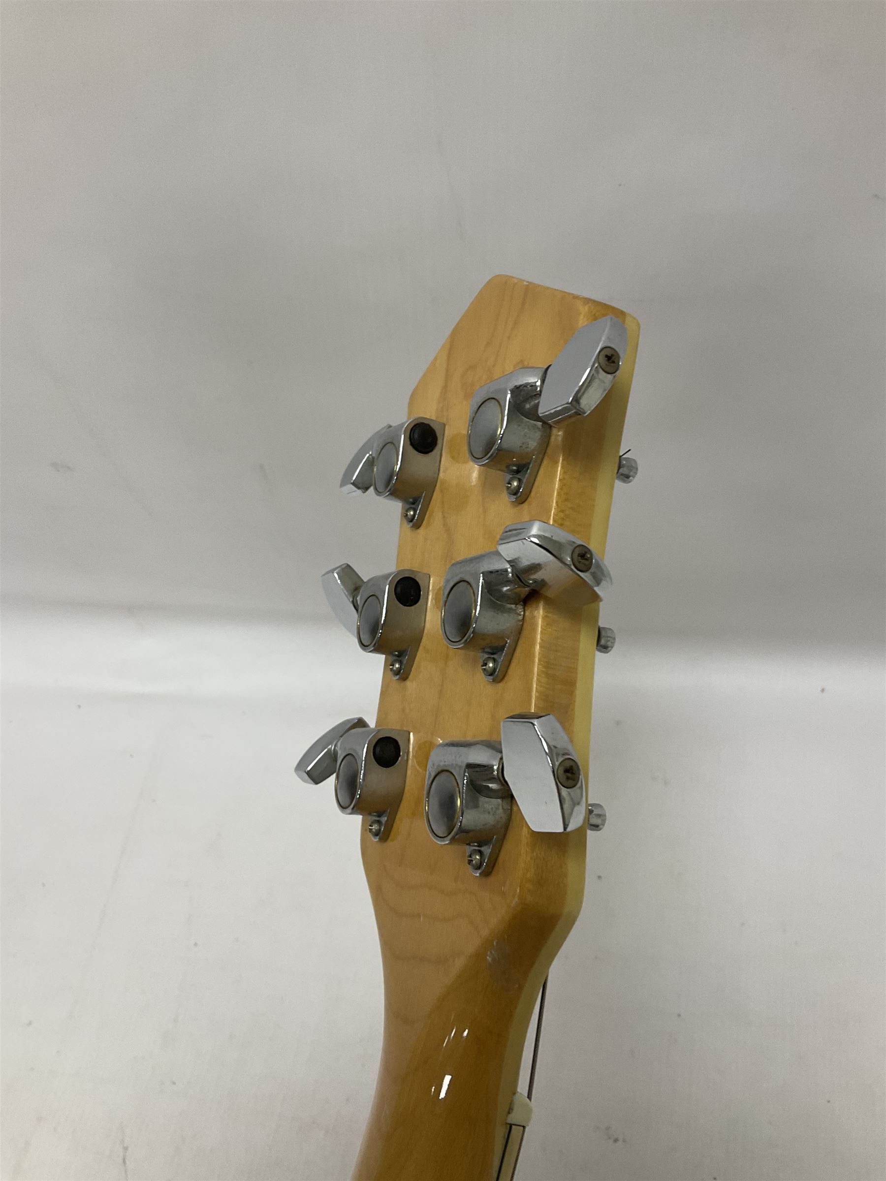 1980s Korean Antoria Jazzstar hollow body electric guitar, in blonde finish with inlaid fretboard, model no E G794, L109cm