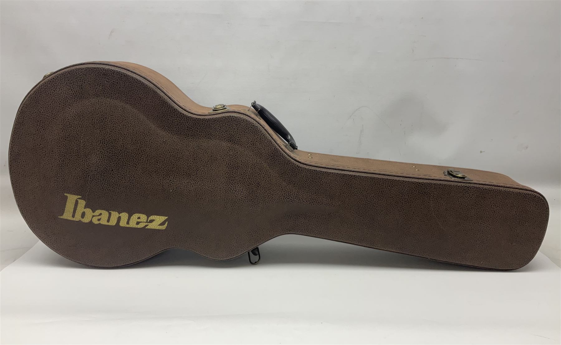 Ibanez George Benson 40th Anniversary arch top semi-acoustic guitar with floating pick-ups and mother-of-pearl inlay; model no.GB40THII serial no.S16120480; L104.5cm; in Ibanez hard carrying case with manual