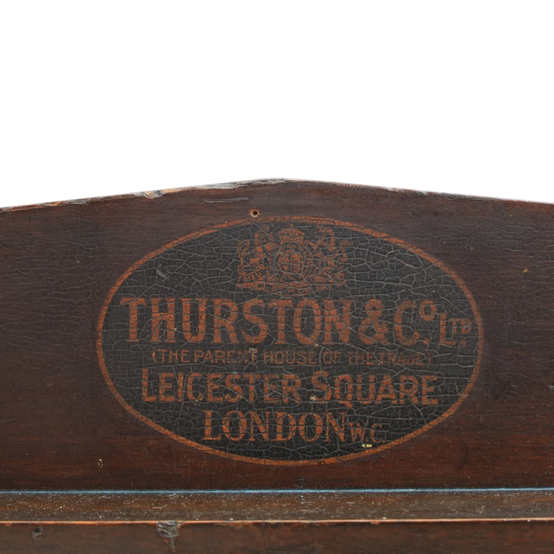 Snooker and Billiard accessories including a Thurston & Co Ltd snooker scoreboard, and Burroughes & Watts, London, billiard ball storage cabinet and white scorer