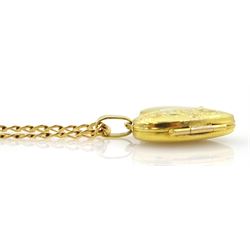 9ct gold heart locket pendant necklace, hallmarked 