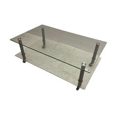 Glass two tier coffee table