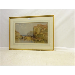  William Charles Goddard (British exh.1885): 'Staithes' Beck, watercolour titled inscribed and dated 'To Mrs W J Tate from W C Goddard 1899', 30cm x 49cm  