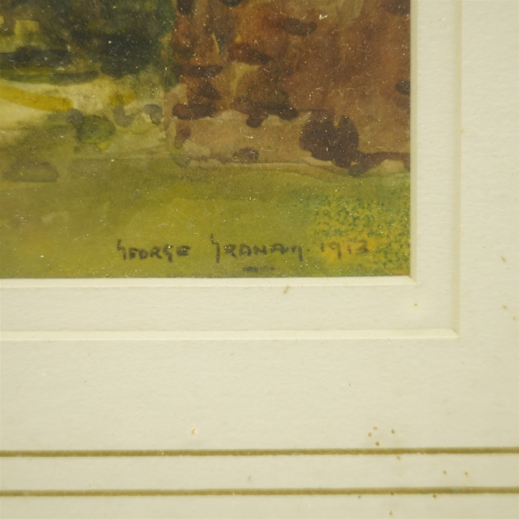 George Graham (British 1881-1949): A Street in France and Rural Landscape, set three watercolours signed and dated max 31cm x 26cm (3)