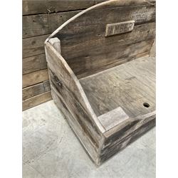 Traditional pine slatted dog bed