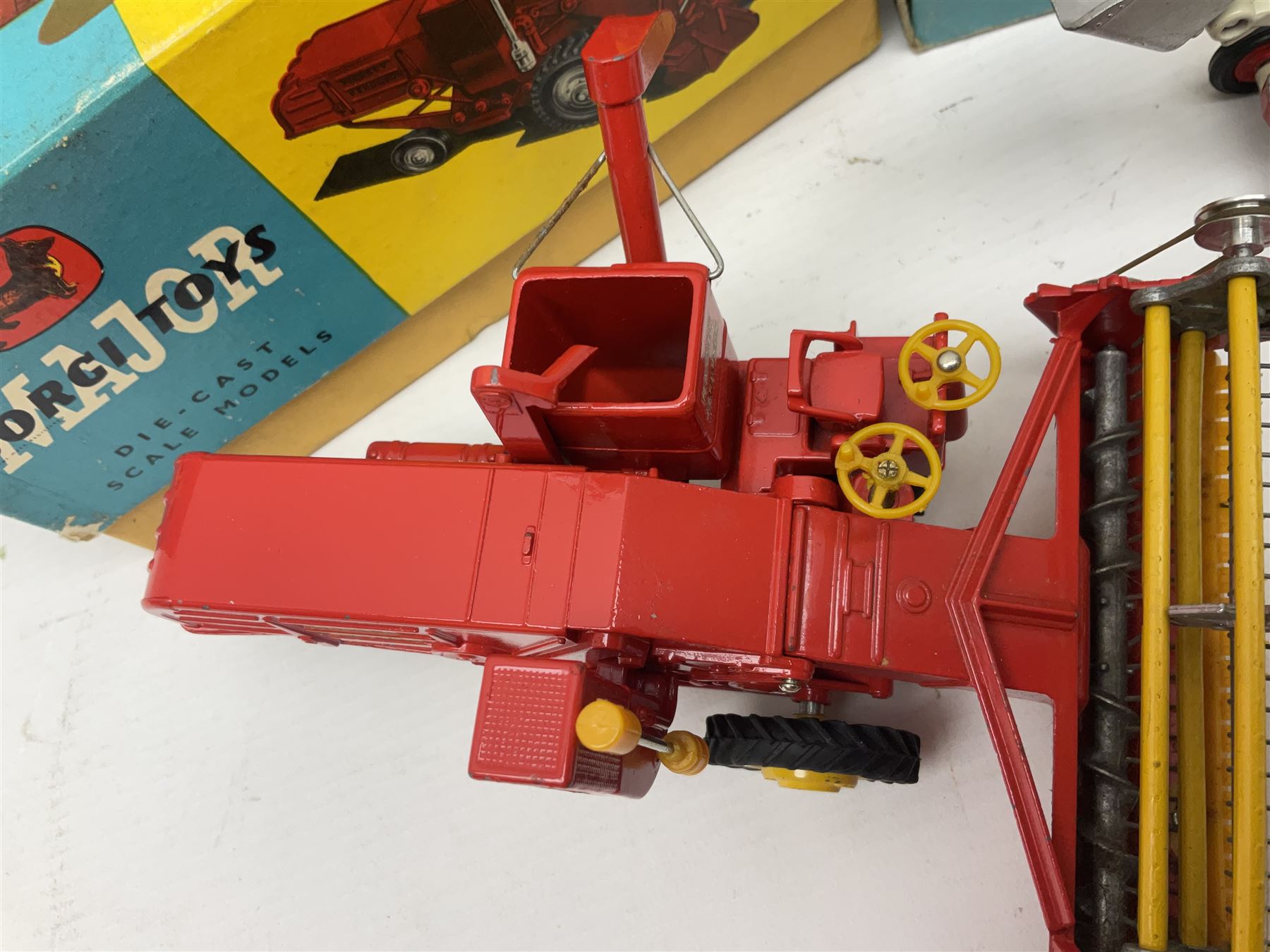 Corgi - Massey-Ferguson 780 Combine Harvester no.1111 and Corgi Massey-Ferguson 65 Tractor with Shovel no.53; both in original boxes 