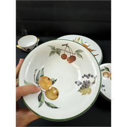 Royal Worcester Evesham pattern part dinner service, including covered jars, covered serving dishes, sauce jugs, dinner plates, side plates etc  