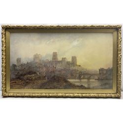 Paul Marny (French/British 1829-1914): Durham Castle and Cathedral, watercolour signed 49cm x 90cm 
Provenance: in the same family ownership for three generations.