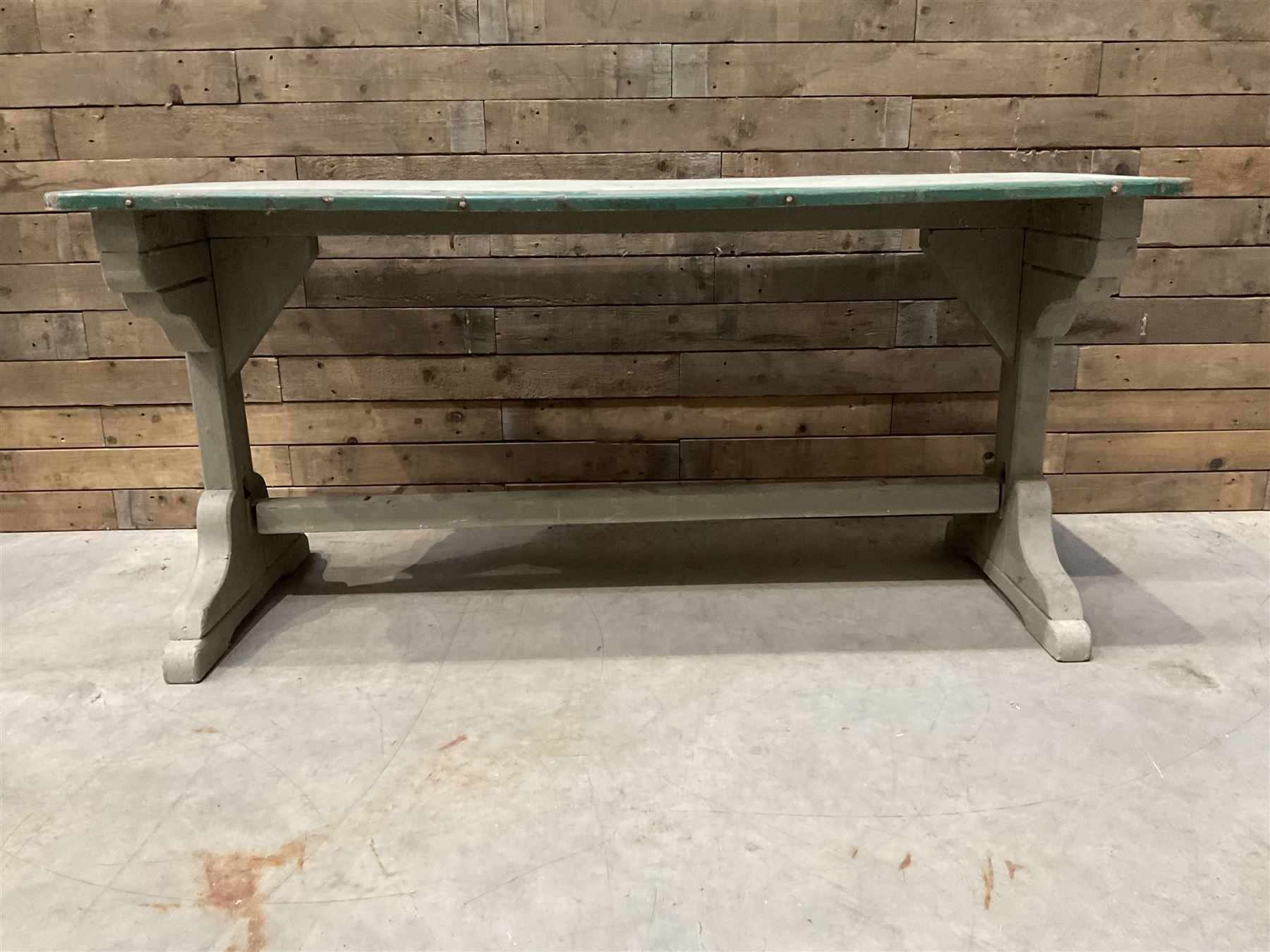Early 20th century painted wood and enamel Military folding campaign table
