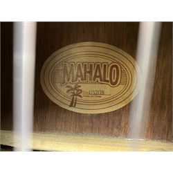 Palmer eight-string mandolin with mahogany back, simulated ivory and mother-of-pearl mounts L67cm; and Mahalo mahogany cased baritone scale ukulele, model no.U320B, L76cm; in hard carrying case (2)