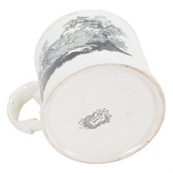 18th century pearlware mug, decorated with floral sprigs, together with 19th century miniature chamber pot printed with the verse and other 19th century ceramics 