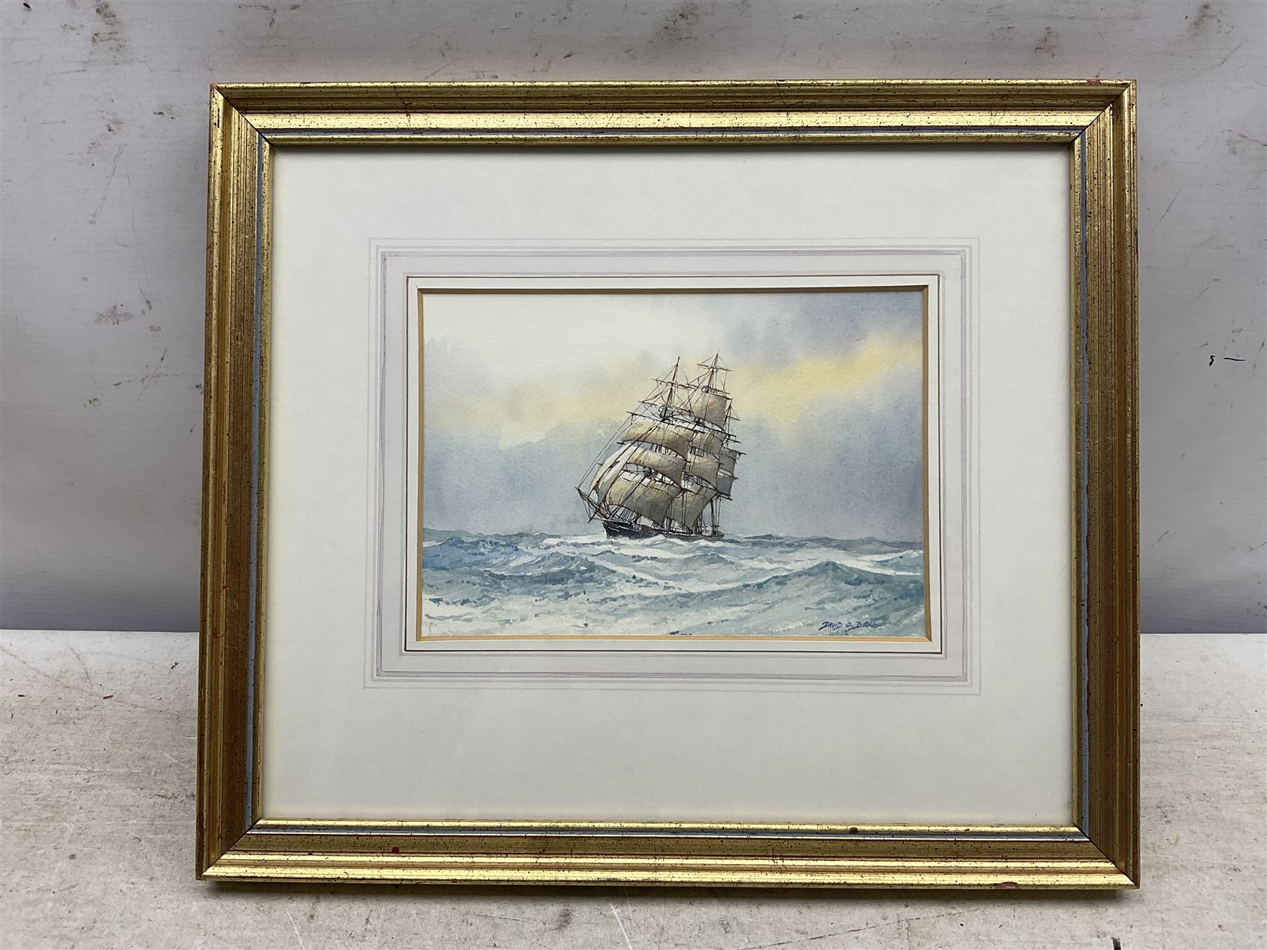 David C Bell (British 1950-): Ship in Full Sail, watercolour signed 14cm x 20cm