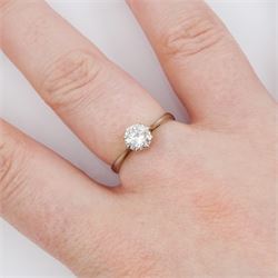 White gold single stone round brilliant cut diamond ring stamped 18ct Plat, diamond approx 0.60 carat