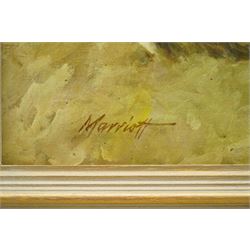 Samuel 'Sam' Marriott (British 1932-1997): Mare and Foal in Pasture, oil on board signed 40cm x 50cm