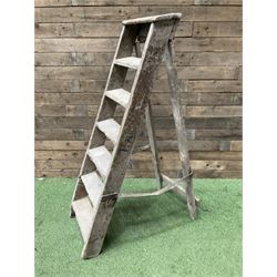 Vintage wooden step ladders  - THIS LOT IS TO BE COLLECTED BY APPOINTMENT FROM DUGGLEBY STORAGE, GREAT HILL, EASTFIELD, SCARBOROUGH, YO11 3TX