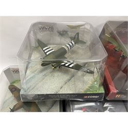 Corgi - five die-cast models of WW2 aircraft; and five models of warships; all boxed (10)