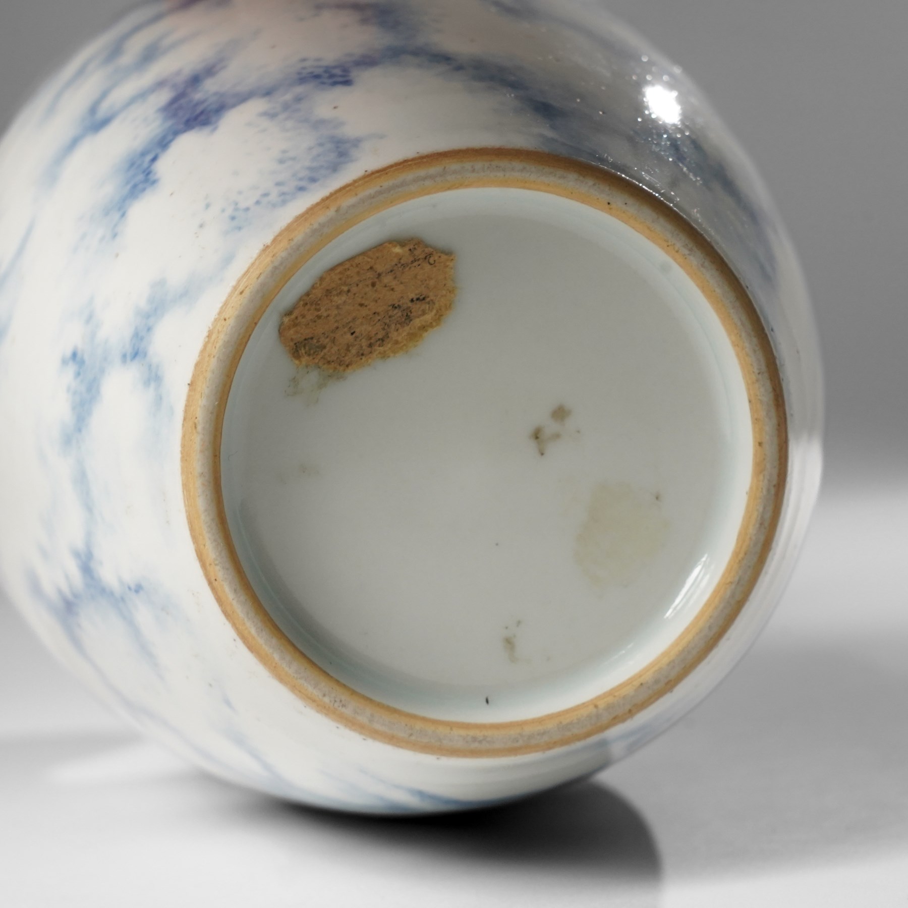 Chinese blue and white vase, of baluster form, painted with a dragon among clouds, unmarked, H26cm 