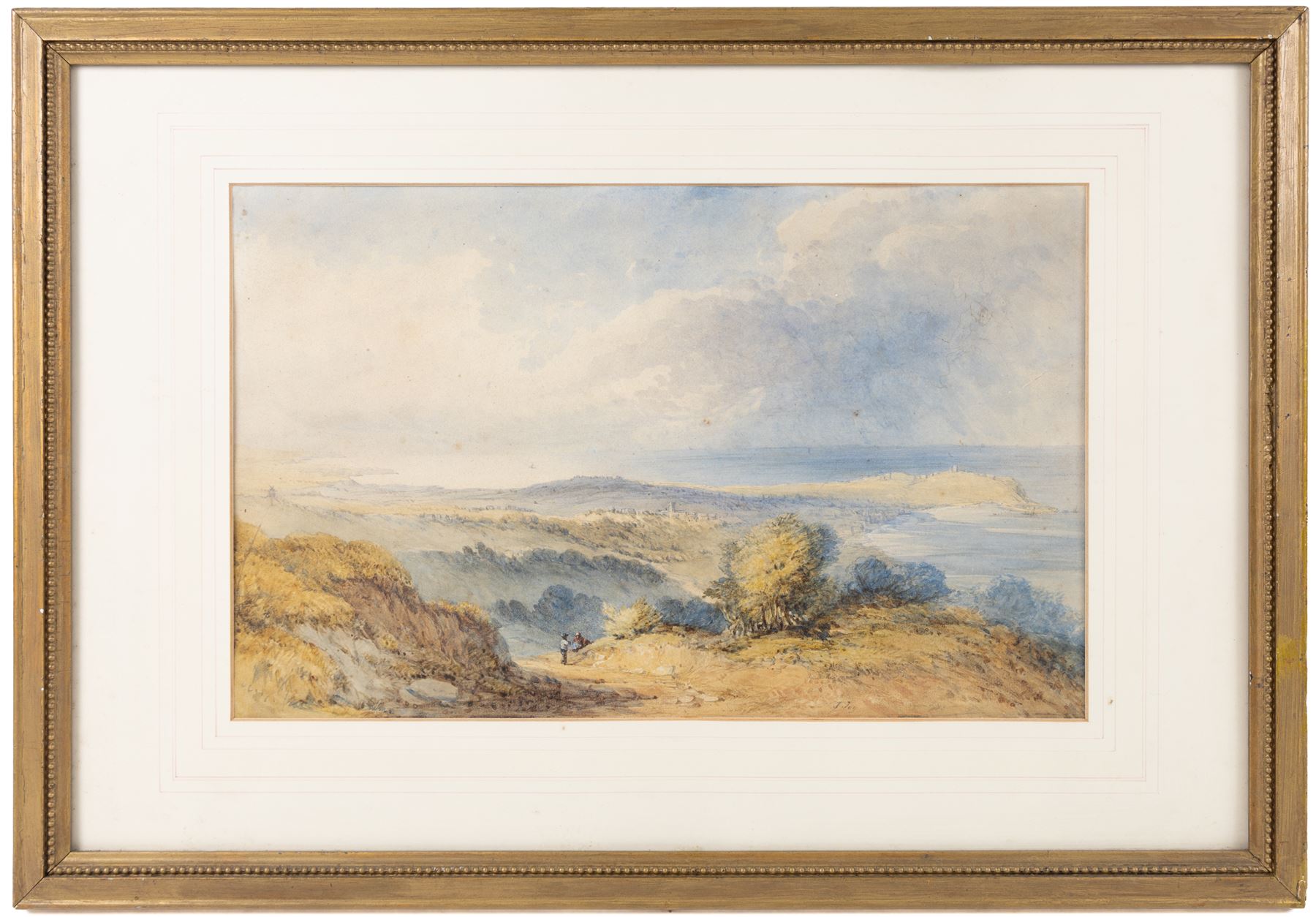 John Cantiloe Joy (British 1806-1866): View Over the Coast, watercolour signed 25cm x 40cm 
