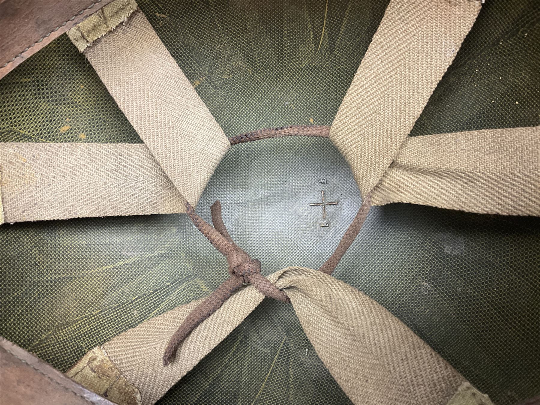 American 'Mike Force' Special Forces MI helmet liner; bears label 'AM STAY 5 58183 N10/TS'