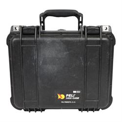 Paralinx Ace wireless transmitter and receiver set, with two SmallRig magic arms, associated cables including four D-tap to two-pin lemo cables, two short and one long SDI cables and SmallRig clamp, contained within Peli 1400 case