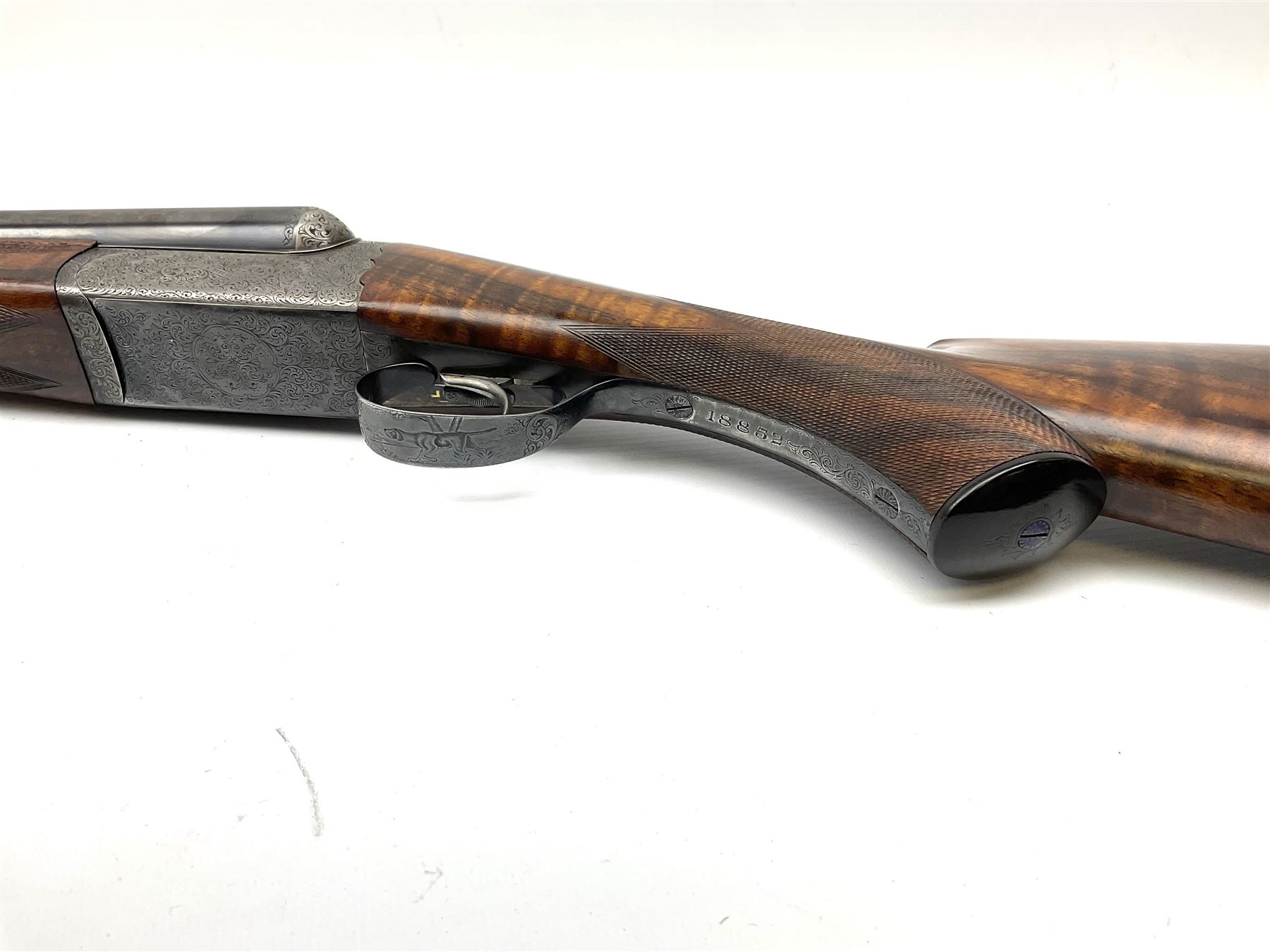 Very fine Westley Richards 12-bore side-by-side double barrel boxlock ejector live pigeon sporting gun, c1910, very heavy and thick 76.5cm blued tightly choked barrels with 2.5