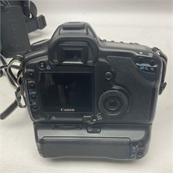 Canon EOS 5D camera body, with 'Tamron SP 70-300mm F/4-5.6 lens, and accessories, together with soft case