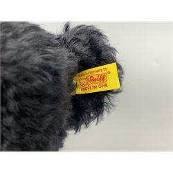 Steiff Classic Teddy Bear in black mohair with working growler mechanism and red stitched detail, H42cm