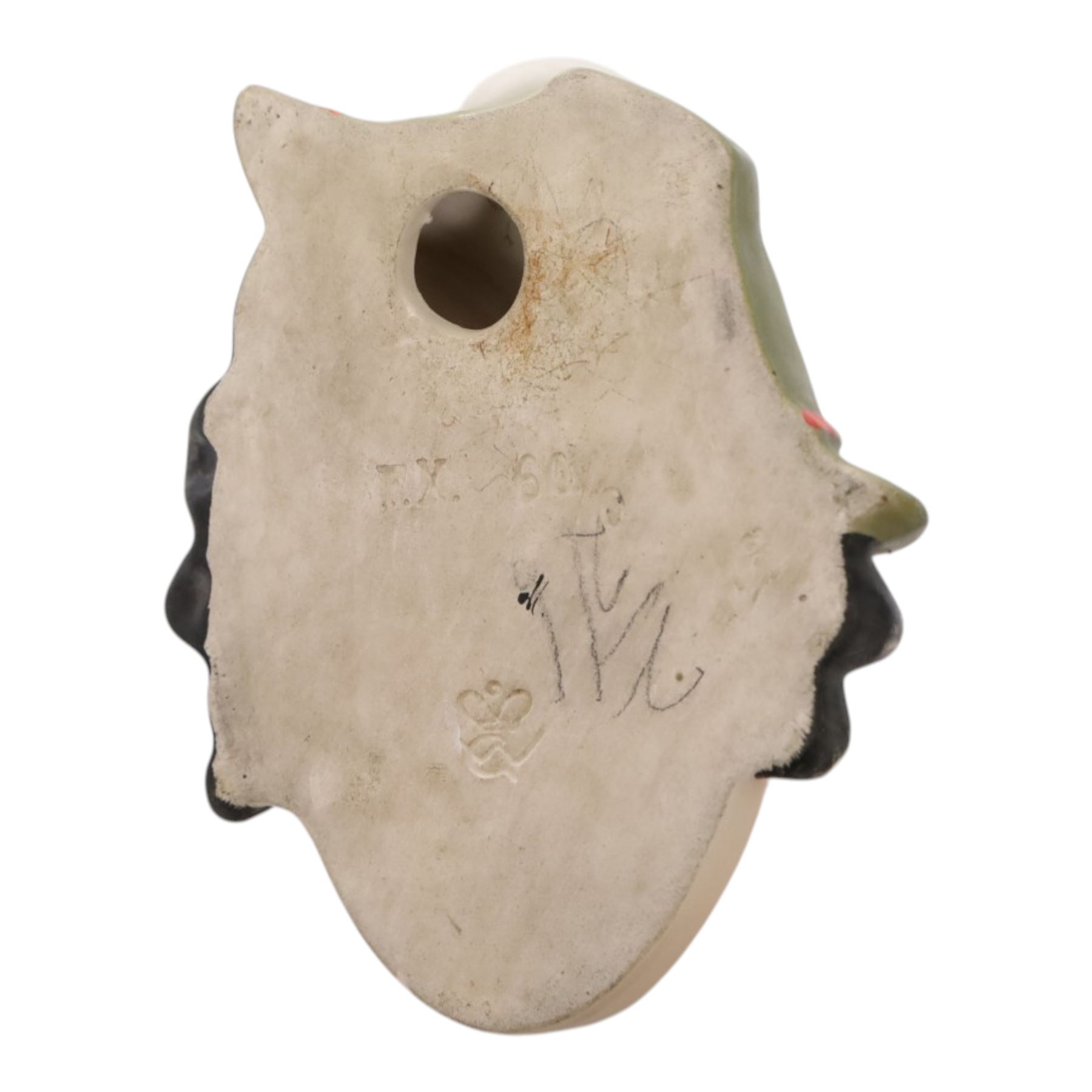 Goebel Art Deco wall mask, Lady in Tyrolean Hat, with impressed mark, together with a similar C & Co example 