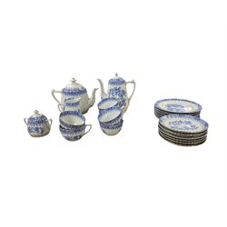 Arzberg German china tea service for six, comprising teapot, coffee pot, milk jug, covered sucrier side plates, cups and saucers 
