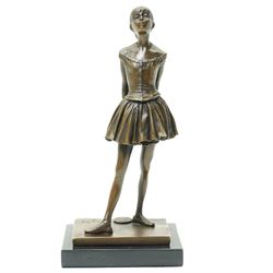 After Edgar Degas - Bronze figure of a ballerina 'La Petite Danseuse de Quatorze Ans' with...